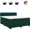Image de vidaXL Lit boxspring avec matelas vert foncé 200x200 cm velours