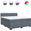 Image de vidaXL Lit boxspring avec matelas gris foncé 200x200 cm velours