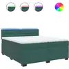 Image de vidaXL Lit boxspring avec matelas vert foncé 200x200 cm velours