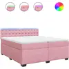 Image de vidaXL Lit boxspring avec matelas rose 200x200 cm velours