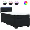 Image de vidaXL Lit boxspring avec matelas noir velours