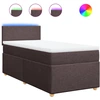 Image de vidaXL Lit boxspring avec matelas brun foncé 80x200 cm Tissu