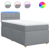 Image de vidaXL Lit boxspring avec matelas gris clair 80x200 cm Tissu