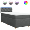 Image de vidaXL Lit boxspring avec matelas gris foncé 80x200 cm Tissu