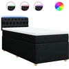 Image de vidaXL Lit boxspring avec matelas noir 80x200 cm tissu