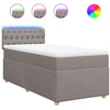 Image de vidaXL Lit Boxspring avec matelas Taupe 80x200 cm Tissu