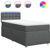 Image de vidaXL Lit boxspring avec matelas gris foncé 80x200 cm Tissu