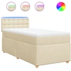 Image de vidaXL Lit boxspring avec matelas Crème 80x200 cm Tissu