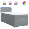 Image de vidaXL Lit boxspring avec matelas gris clair 90x190 cm Tissu