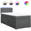 Image de vidaXL Lit boxspring avec matelas gris foncé 90x190 cm Tissu