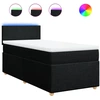 Image de vidaXL Lit boxspring avec matelas noir 90x190 cm Tissu