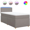 Image de vidaXL Lit boxspring avec matelas Taupe 90x190 cm Tissu