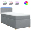 Image de vidaXL Lit boxspring avec matelas gris clair 90x190 cm Tissu