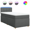 Image de vidaXL Lit boxspring avec matelas gris foncé 90x190 cm Tissu