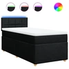 Image de vidaXL Lit boxspring avec matelas noir 90x190 cm Tissu