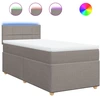 Image de vidaXL Lit boxspring avec matelas Taupe 90x190 cm Tissu