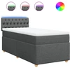 Image de vidaXL Lit boxspring avec matelas gris foncé 90x190 cm Tissu