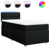 Image de vidaXL Lit boxspring avec matelas noir 90x190 cm Tissu