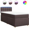 Image de vidaXL Lit boxspring avec matelas brun foncé 90x190 cm Tissu