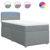 Image de vidaXL Lit boxspring avec matelas gris clair 90x200 cm Tissu