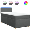 Image de vidaXL Lit boxspring avec matelas gris foncé 90x200 cm Tissu