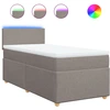 Image de vidaXL Lit boxspring avec matelas Taupe 90x200 cm Tissu