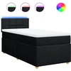 Image de vidaXL Lit boxspring avec matelas noir 90x200 cm Tissu