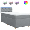 Image de vidaXL Lit boxspring avec matelas gris clair 90x200 cm Tissu