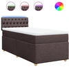 Image de vidaXL Lit boxspring avec matelas brun foncé 90x200 cm Tissu