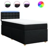 Image de vidaXL Lit boxspring avec matelas noir 90x200 cm Tissu