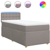 Image de vidaXL Lit boxspring avec matelas Taupe 90x200 cm Tissu