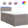 Image de vidaXL Lit boxspring avec matelas Taupe 100x200 cm Tissu
