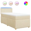 Image de vidaXL Lit boxspring avec matelas Crème 100x200 cm Tissu