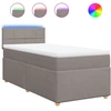 Image de vidaXL Lit boxspring avec matelas Taupe 100x200 cm Tissu