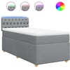 Image de vidaXL Lit boxspring avec matelas gris clair 100x200 cm Tissu