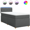 Image de vidaXL Lit boxspring avec matelas gris foncé 100x200 cm Tissu