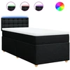 Image de vidaXL Lit boxspring avec matelas noir 100x200 cm tissu