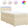 Image de vidaXL Lit boxspring avec matelas Crème 100x200 cm Tissu