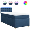 Image de vidaXL Lit boxspring avec matelas bleu 100x200 cm Tissu