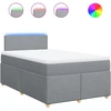 Image de vidaXL Lit boxspring avec matelas gris clair 120x200 cm Tissu