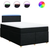 Image de vidaXL Lit boxspring avec matelas noir 120x200 cm Tissu