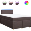 Image de vidaXL Lit boxspring avec matelas brun foncé 120x200 cm Tissu