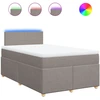 Image de vidaXL Lit Boxspring avec matelas Taupe 120x200 cm Tissu