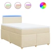 Image de vidaXL Lit Boxspring avec matelas Crème 120x200 cm Tissu