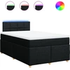 Image de vidaXL Lit boxspring avec matelas noir 120x200 cm Tissu