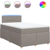 Image de vidaXL Lit Boxspring avec matelas Taupe 120x200 cm Tissu
