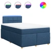 Image de vidaXL Lit boxspring avec matelas bleu 120x200 cm Tissu