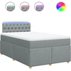 Image de vidaXL Lit boxspring avec matelas gris clair 120x200 cm Tissu