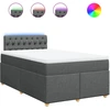 Image de vidaXL Lit boxspring avec matelas gris foncé 120x200 cm Tissu