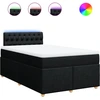 Image de vidaXL Lit boxspring avec matelas noir 120x200 cm Tissu
